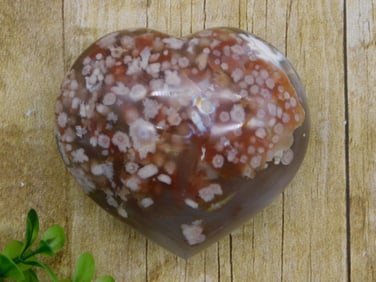 HATMANS FLOWER PETAL AGATE HEART ROCK STONE LAPIDARY SPECIMEN