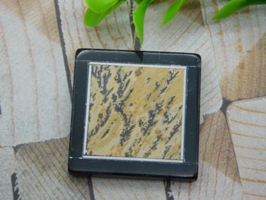 DENDRITIC AGATE SQUARE PENDANT CABOCHON ROCK STONE LAPIDARY SPECIMEN