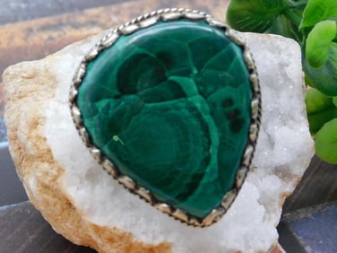 MALACHITE ADJUSTABLE BRACELET ROCK STONE LAPIDARY SPECIMEN