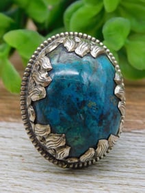 SHATTUCKITE ADJUSTABLE RING ROCK STONE LAPIDARY SPECIMEN