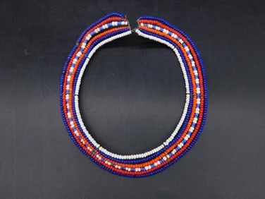 BEADED NECKLACE VINTAGE ANTIQUE