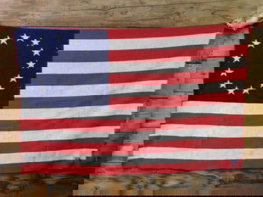 6X4 WOOLEN FLAG BLANKET VINTAGE ANTIQUE