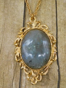 GENUINE STONE PENDANT ON CHAIN NECKLACE ROCK STONE LAPIDARY SPECIMEN