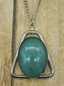 AVENTURINE PENDANT ON CHAIN NECKLACE ROCK STONE LAPIDARY SPECIMEN