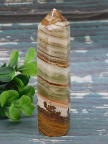 BANDED ONYX OBELISK ROCK STONE LAPIDARY SPECIMEN