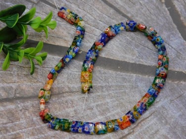 MILLEIFIORI GLASS BEADS VINTAGE ANTIQUE