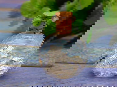 SILVER FLAKES IN BOTTLE ROCK STONE LAPIDARY SPECIMEN