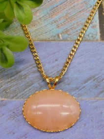 GENUINE STONE PENDANT ON CHAIN NECKLACE ROCK STONE LAPIDARY SPECIMEN