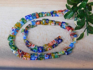 MILLEIFIORI GLASS BEADS VINTAGE ANTIQUE