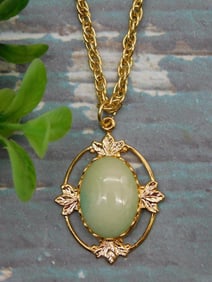 GENUINE STONE PENDANT ON CHAIN NECKLACE