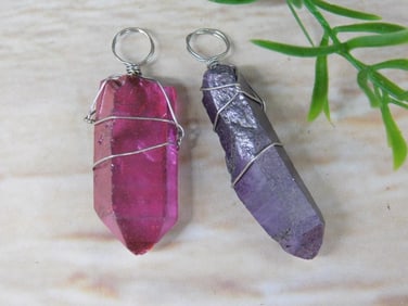 WIRE-WRAPPED RAINBOW GEM PENDANTS