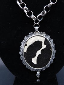 COWHIDE NECKLACE ROCK STONE LAPIDARY SPECIMEN