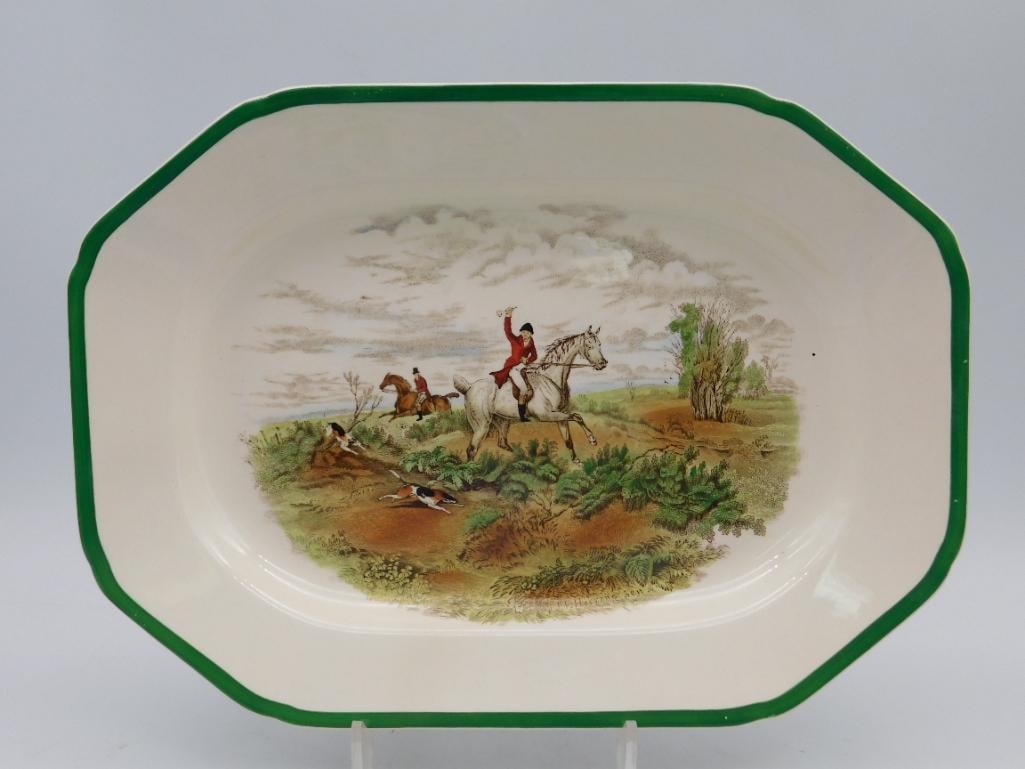 ENGLISH COPELAND SPODE THE HUNT GOING TO HALLOA TRAY VINTAGE ANTIQUE: ENGLISH COPELAND SPODE THE HUNT GOING TO HALLOA TRAY VINTAGE ANTIQUE