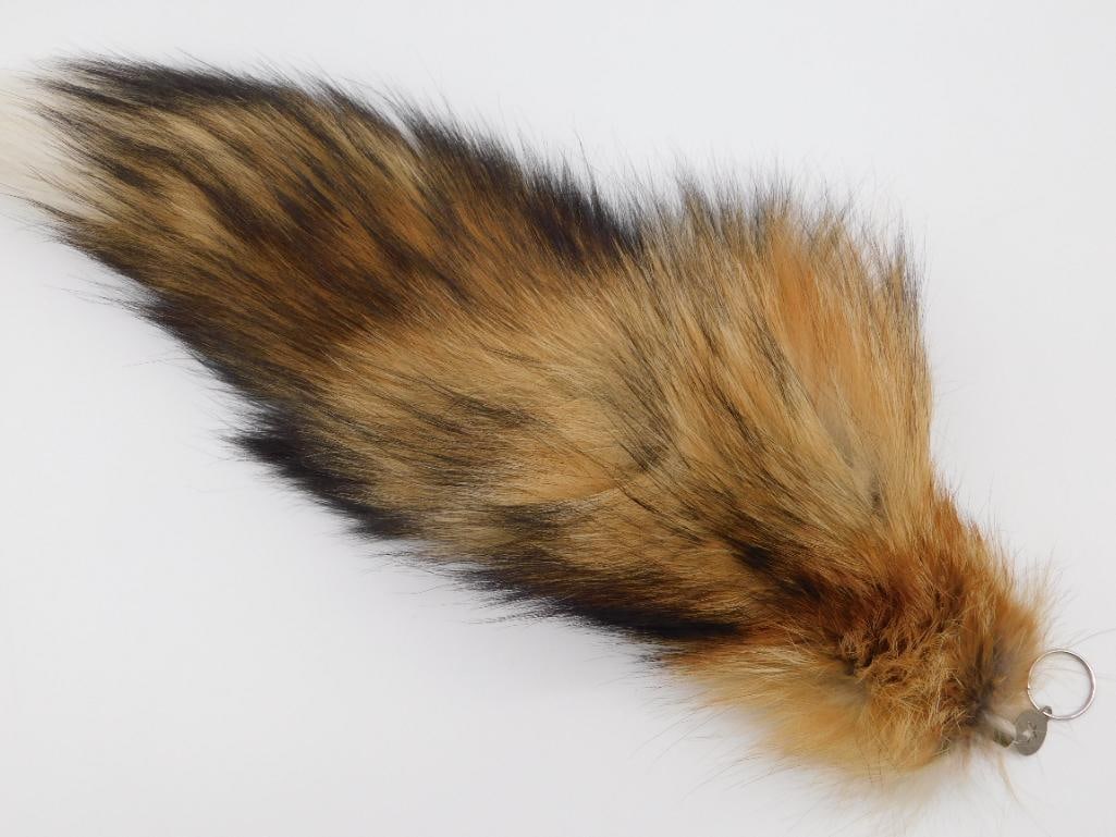 RED FOX TAIL TAXIDERMY ROCK STONE LAPIDARY SPECIMEN: RED FOX TAIL TAXIDERMY ROCK STONE LAPIDARY SPECIMEN