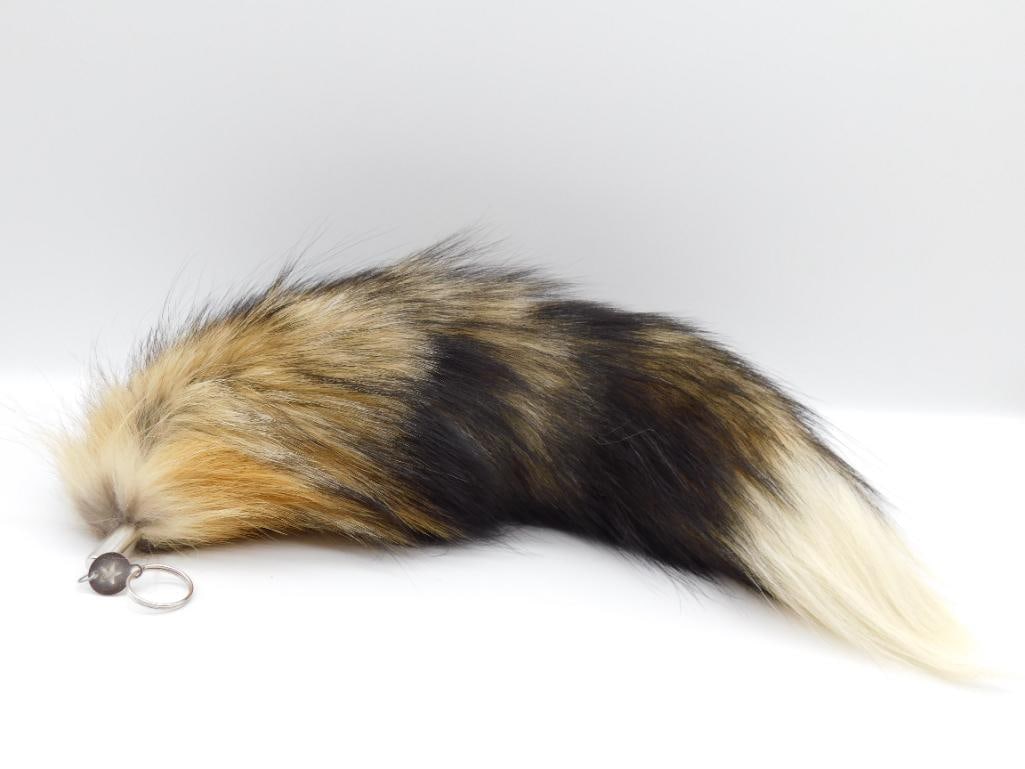 RED FOX TAIL TAXIDERMY ROCK STONE LAPIDARY SPECIMEN: RED FOX TAIL TAXIDERMY ROCK STONE LAPIDARY SPECIMEN