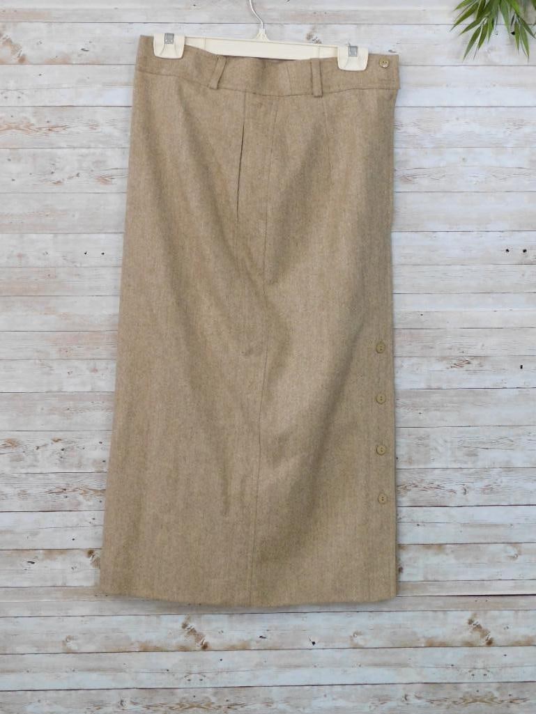 ESCADA BEIGE SKIRT VINTAGE CLOTHING: ESCADA BEIGE SKIRT VINTAGE CLOTHING
