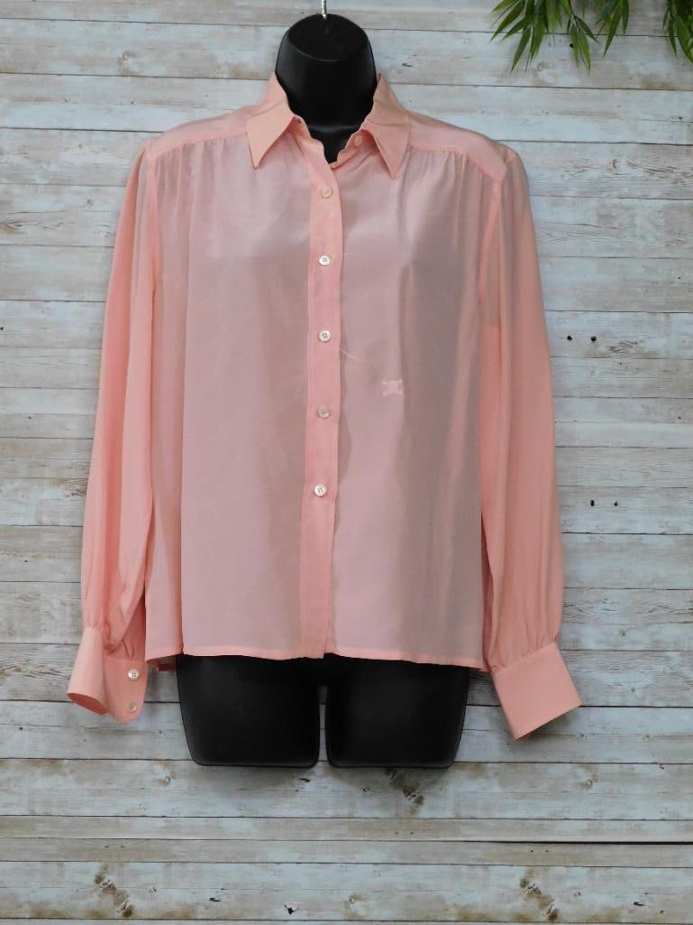 CELINE PARIS PINK BLOUSE VINTAGE CLOTHING: CELINE PARIS PINK BLOUSE VINTAGE CLOTHING