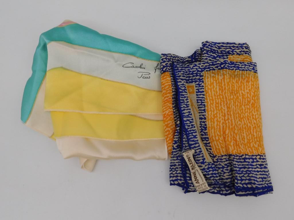 ANNE KLEIN AND CARLINE FASHION MIXED SCARVES VINTAGE CLOTHING: ANNE KLEIN AND CARLINE FASHION MIXED SCARVES VINTAGE CLOTHING