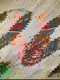 ORNATE AFRICAN TRADE BEADS ROCK STONE LAPIDARY SPECIMEN