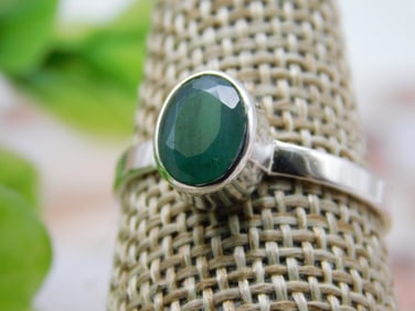 STERLING SILVER RING SIZE 6 ROCK STONE LAPIDARY SPECIMEN