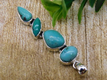 STERLING SILVER PENDANT ROCK STONE LAPIDARY SPECIMEN