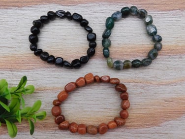 GENUINE STONE BEADED BRACELET ROCK STONE LAPIDARY SPECIMEN