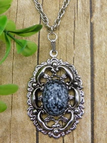 GENUINE STONE PENDANT ON CHAIN NECKLACE ROCK STONE LAPIDARY SPECIMEN