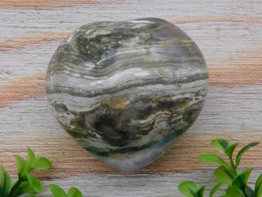 OCEAN JASPER HEART ROCK STONE LAPIDARY SPECIMEN