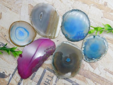 AGATE SLICES ROCK STONE LAPIDARY SPECIMEN