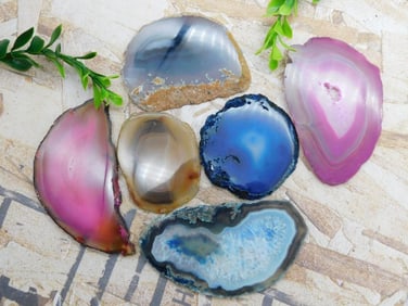 AGATE SLICES ROCK STONE LAPIDARY SPECIMEN