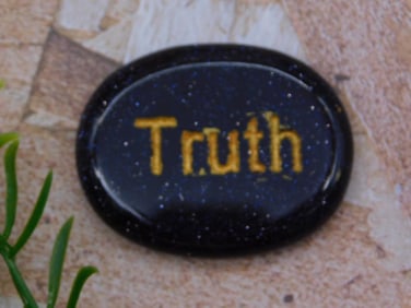 TRUTH BLUE GOLDSTONE WORD STONE ROCK STONE LAPIDARY SPECIMEN