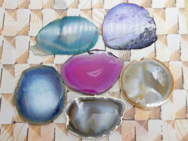 AGATE SLICES ROCK STONE LAPIDARY SPECIMEN