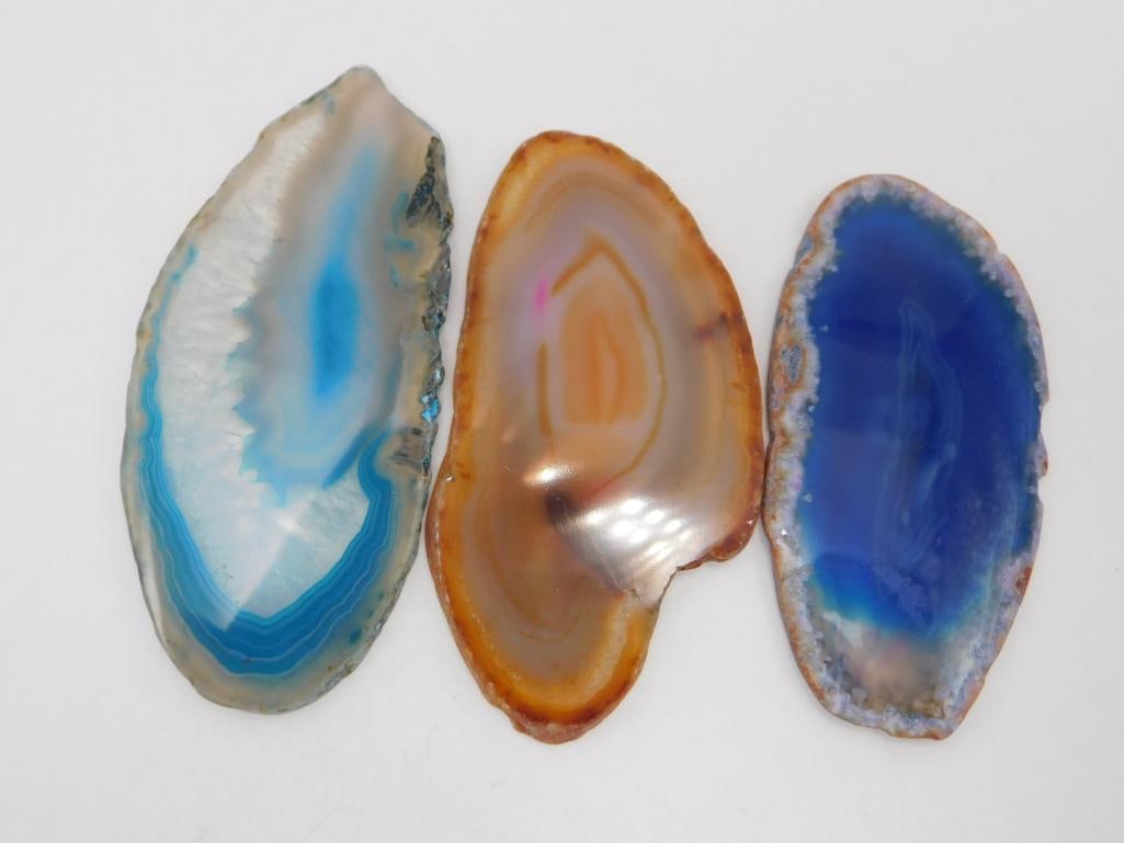 AGATE SLICE ROCK STONE LAPIDARY SPECIMEN: AGATE SLICE ROCK STONE LAPIDARY SPECIMEN