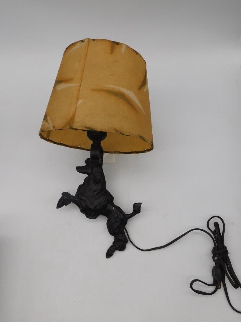 Vintage Poodle Table Lamp with Yellow Shade (1 of 4)