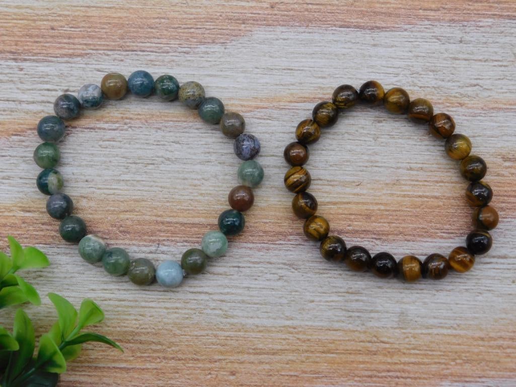 BEADED STONE BRACELETS ROCK STONE LAPIDARY SPECIMEN (1 of 2)