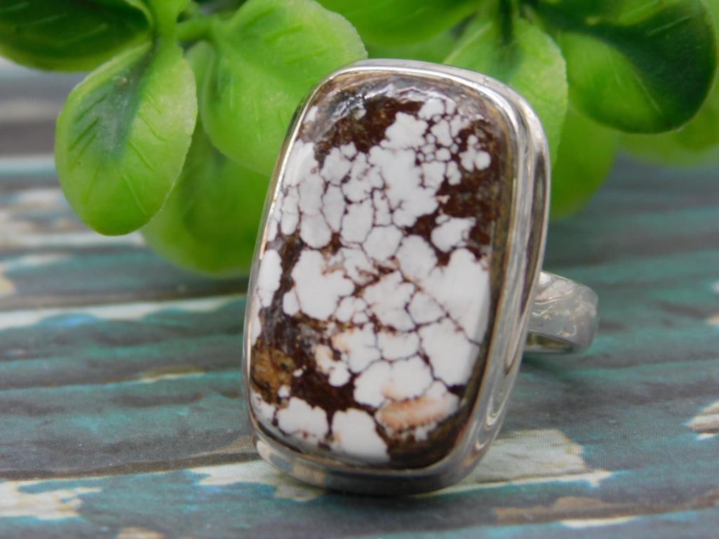 STERLING SILVER WILD HORSE RING SIZE 7 ROCK STONE LAPIDARY SPECIMEN (1 of 2)