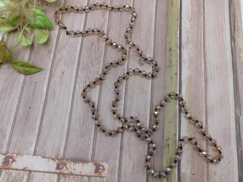 Faceted Crystal Bead Necklace, 60-inch Length (1 of 2)