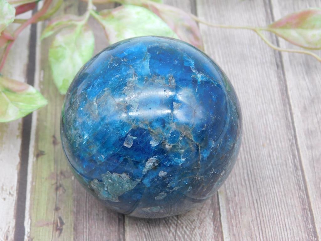 Polished Blue Apatite Sphere ROCK STONE LAPIDARY SPECIMEN (1 of 3)