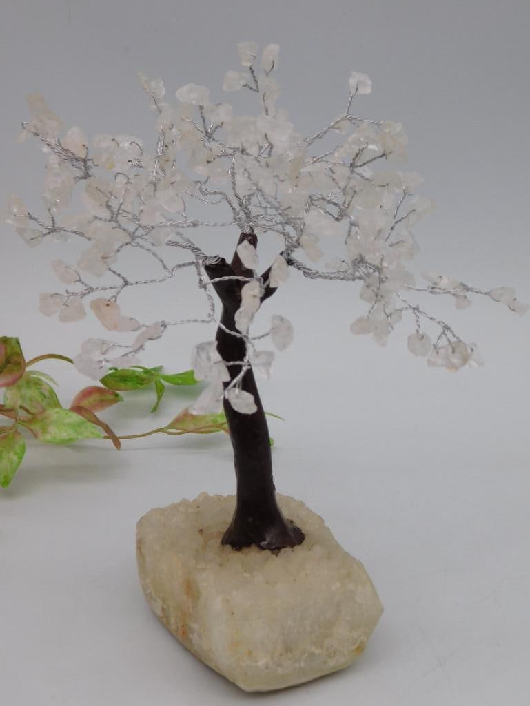 Crystal gemstone tree on stone base (1 of 4)