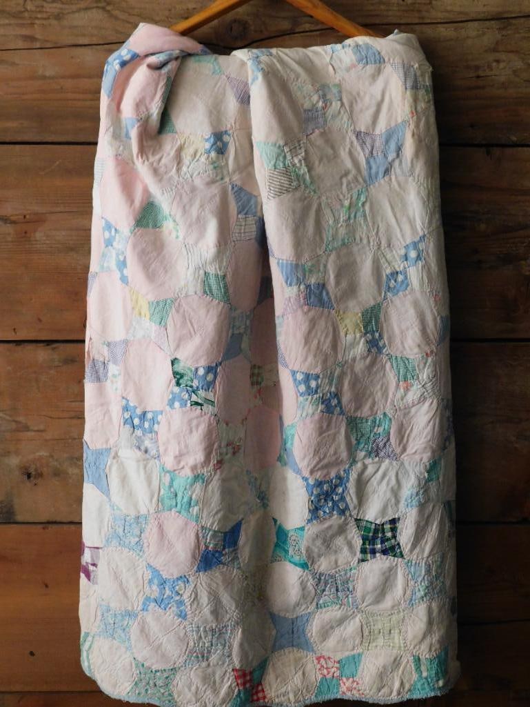 Handmade Multi-Color Patchwork Quilt with Geometric Design (1 of 4)