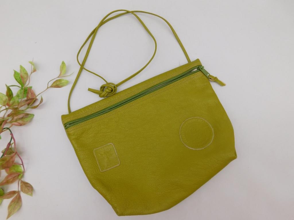 Carlos Falchi Lime Green Leather Shoulder Bag (1 of 4)