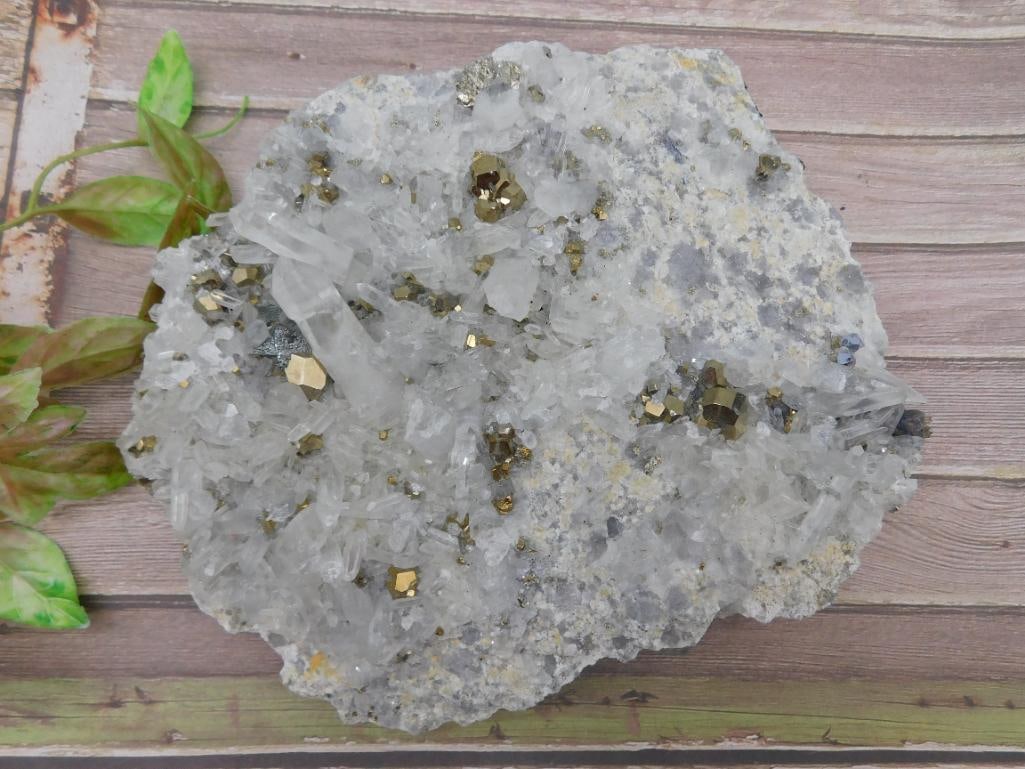 Quartz and Pyrite Mineral Specimen, 2 lbs 2 oz (1 of 3)