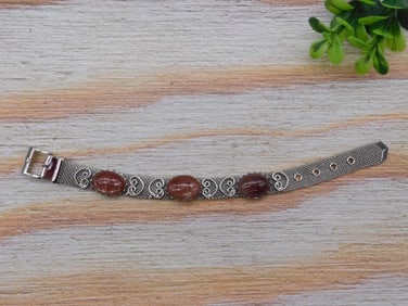 STRAWBERRY QUARTZ BRACELET ROCK STONE LAPIDARY SPECIMEN