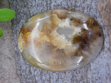 PLUME AGATE CABOCHON ROCK STONE LAPIDARY SPECIMEN