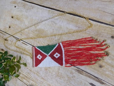 SEED BEAD NECKLACE ROCK STONE LAPIDARY SPECIMEN