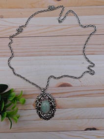 GENUINE STONE PENDANT ON CHAIN NECKLACE ROCK STONE LAPIDARY SPECIMEN