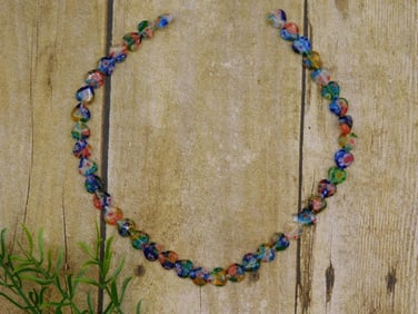 GLASS MILLEFIORI BEADS ROCK STONE LAPIDARY SPECIMEN