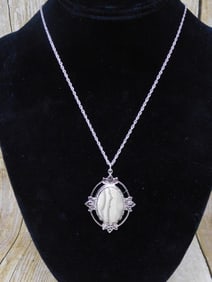 GENUINE STONE PENDANT ON CHAIN NECKLACE ROCK STONE LAPIDARY SPECIMEN