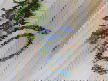 GLASS MILLEFIORI BEADS ROCK STONE LAPIDARY SPECIMEN