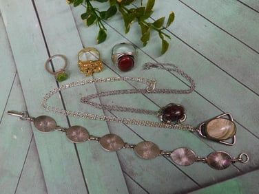 MIXED JEWELRY LOT ROCK STONE LAPIDARY SPECIMEN